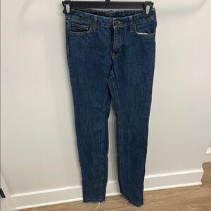 Stacked Blue Denim Jeans